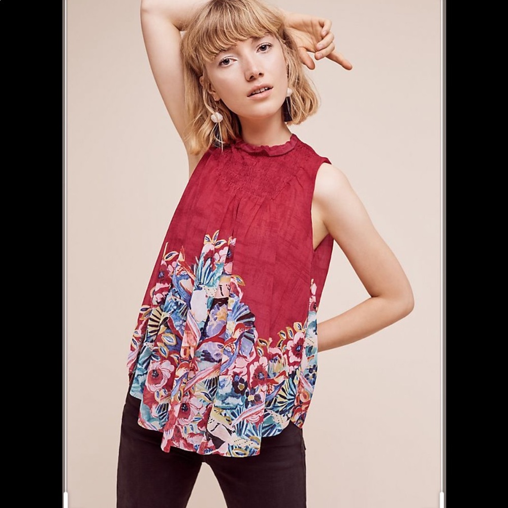 Anthropologie Dominica Swing Top in Red